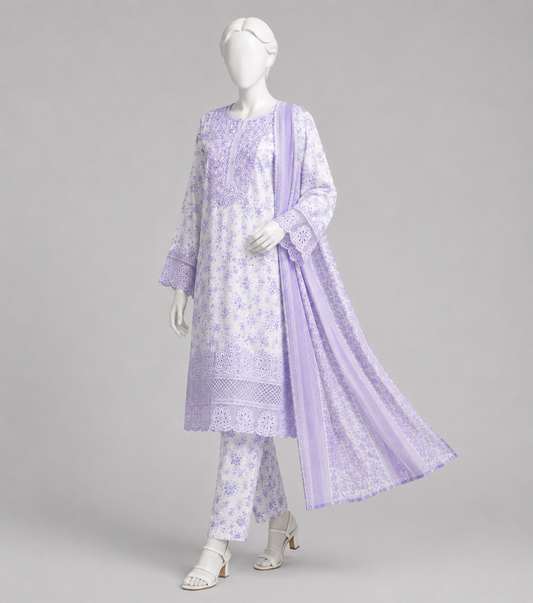 Stitched Embroidered 3 Piece Lawn Suit | Celeste Bloom by Kaswa