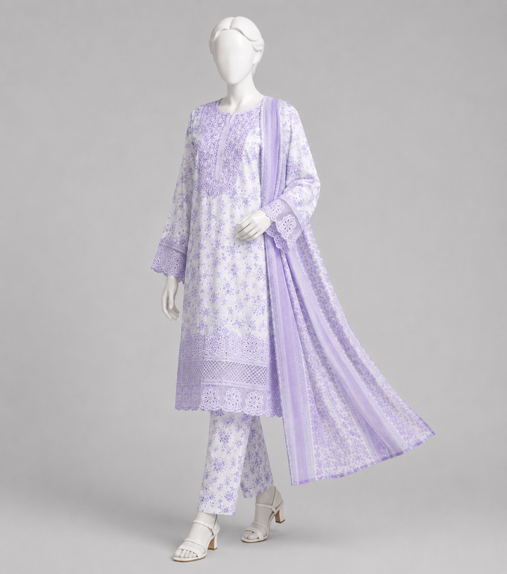 Embroidered 3 Piece Lawn Suit | Celeste Bloom by Kaswa