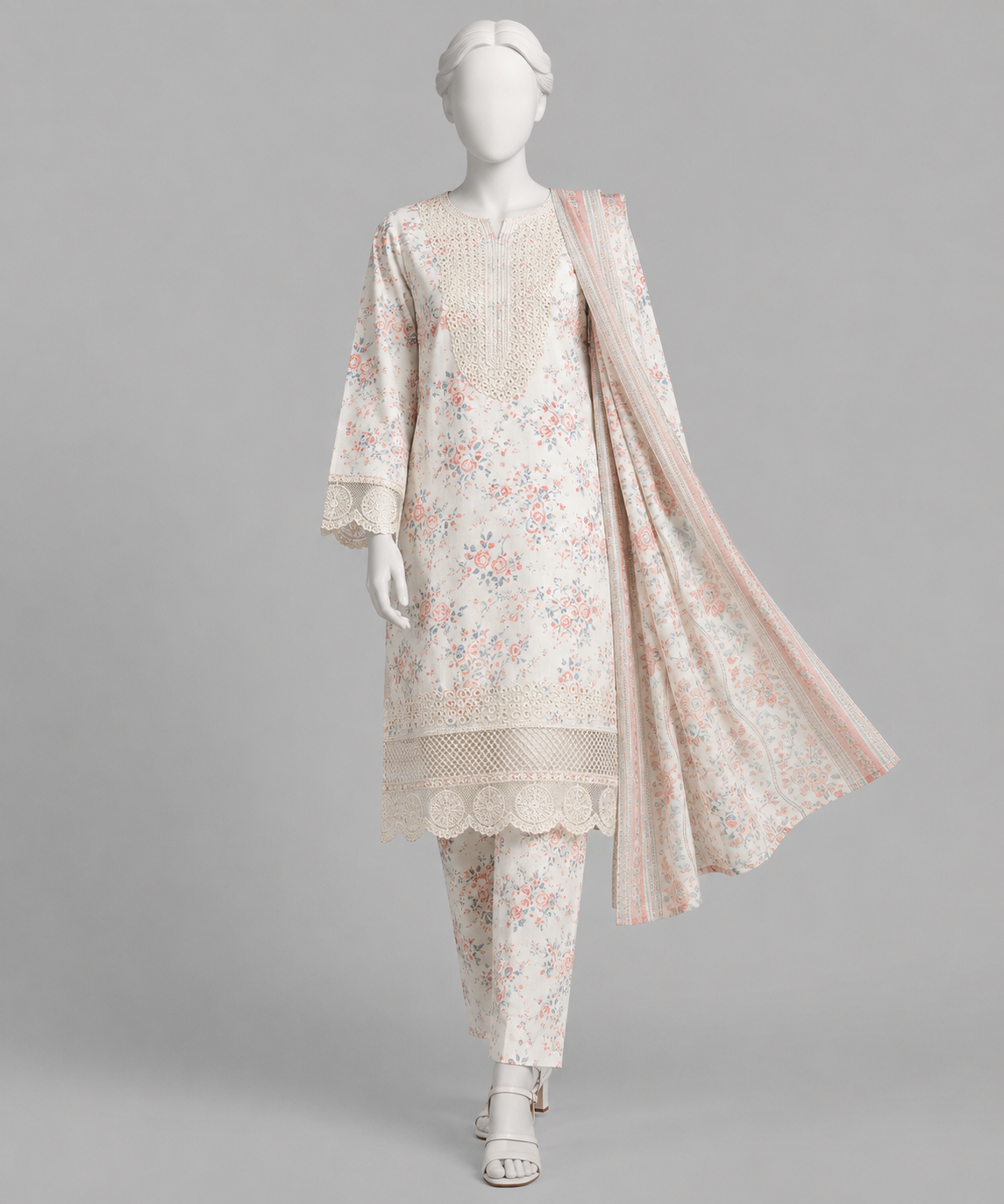 Embroidered 3 Piece Lawn Suit | Celeste Bloom by Kaswa